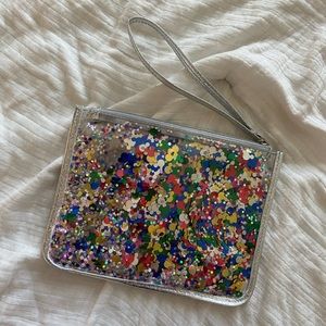 disney | mickey mouse rainbow confetti clutch